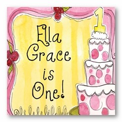 Pink 1st Birthday Personalized 3x3 Calling Cards