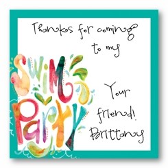 Swim Party Personalized 3x3 Calling Cards