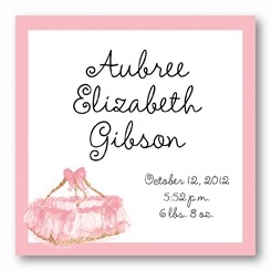 Pink Bassinet Personalized 3x3 Calling Cards