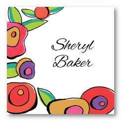 Bright Flowers Personalized 3x3 Stickers