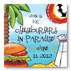 Cheeseburgers in Paradise Personalized 3x3 Stickers