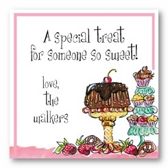 Sweet Treats Personalized 3x3 Stickers