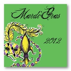 Mardi Gras Personalized 3x3 Calling Cards