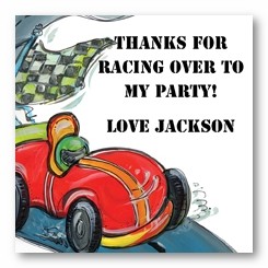 Race Car Personalized 3x3 Stickers