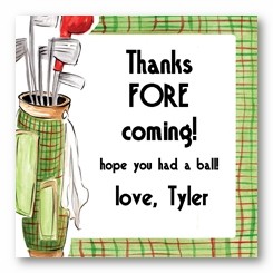 Golf Personalized 3x3 Stickers