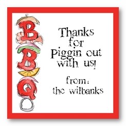 BBQ Personalized 3x3 Stickers