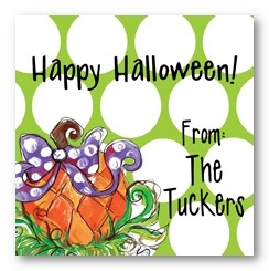 Pumpkin with Dots Personalized 3x3 Calling Cards