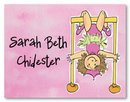 Gymnast Girl Personalized Folded Note