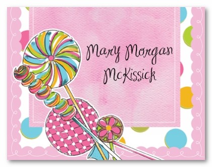 Lollipop and Candy Personalized Folded Note