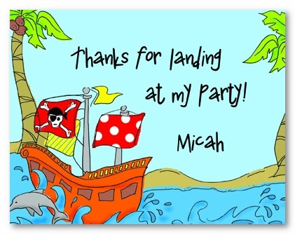 Pirate Ship Personalized Folded Note