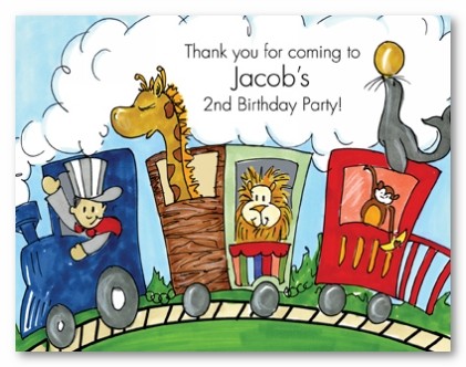 Choo Choo Train with Animals Personalized Folded Note