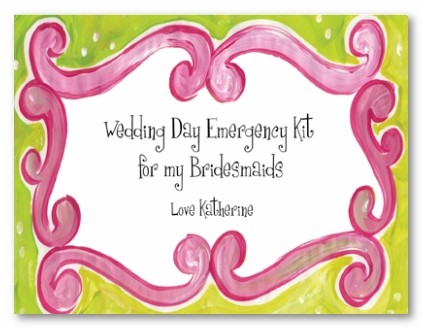 Pink and Green Whimsy Personalized Folded Note