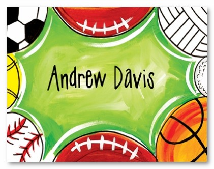 Sports of all Sorts Personalized Folded Note