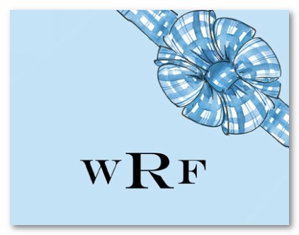 Blue Baby Bow Personalized Folded Note