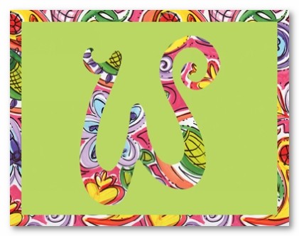 Island Pattern W Initial Folded Note