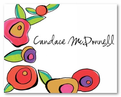 Bright Flowers Personalized Folded Note