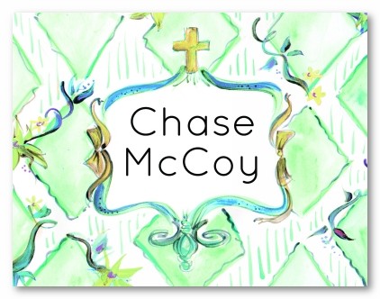 Sweet Lilly Boy Pattern Personalized Folded Note