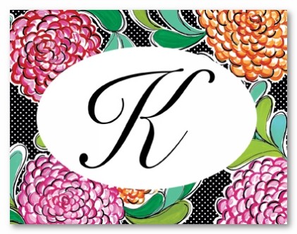 Zinnia Pattern Personalized Folded Note