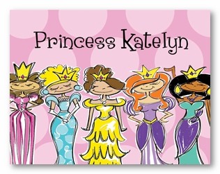 Pink Princesses Personalized Folded Note