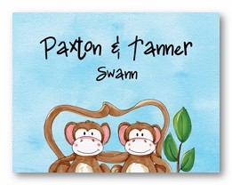 Two Monkey Personalized Calling Cards