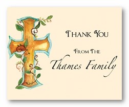 Cross with Vines Personalized Calling Cards