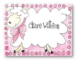 Pink Baby Lamb Personalized Calling Cards