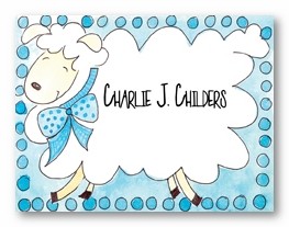 Blue Baby Lamb Personalized Calling Cards