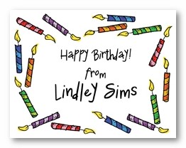 Assortment of Birthday Candles Personalized Calling Cards