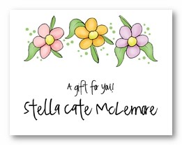 Three Flowers Personalized Calling Cards