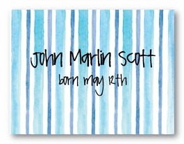 Baby Blue Stripes Personalized Calling Cards