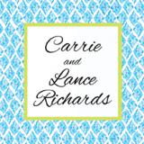 Blue and Green Ikat Pattern Personalized 3x3 Calling Cards