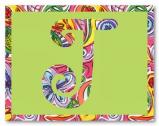 Island Pattern J Initial Folded Note