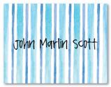 Baby Blue Stripes Personalized Folded Note