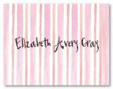 Baby Pink Stripes Personalized Folded Note