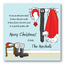 Santa's Outfit Personalized 3x3 Calling Cards