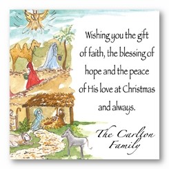 Manger Scene Personalized 3x3 Calling Cards