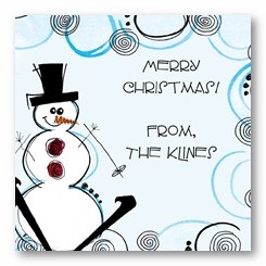 Snowman Personalized 3x3 Stickers