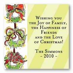 Three Wreaths Personalized 3x3 Calling Cards