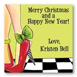 Holiday Heel Personalized 3x3 Calling Cards