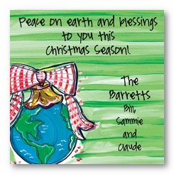 Peace on Earth Personalized 3x3 Stickers