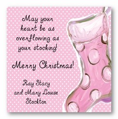 Baby Girl Stocking Personalized 3x3 Calling Cards