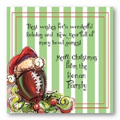 Holiday Football Personalized 3x3 Stickers