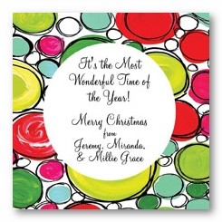 Holiday Dots Personalized 3x3 Stickers