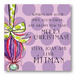 Girly Pink and Purple Ornament Personalized 3x3 Calling Cards