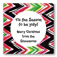 Holiday Chevron Personalized 3x3 Calling Cards