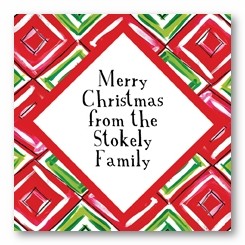 Holiday Diamonds Personalized 3x3 Stickers
