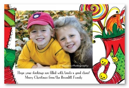 Filled Christmas Stockings Personalized Holiday Photo Cards