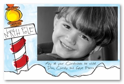 North Pole Personalized Holiday Christmas Photo Cards