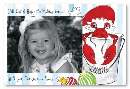 Maine Lobster Coastal Christmas Personalized Holiday Photo Cards