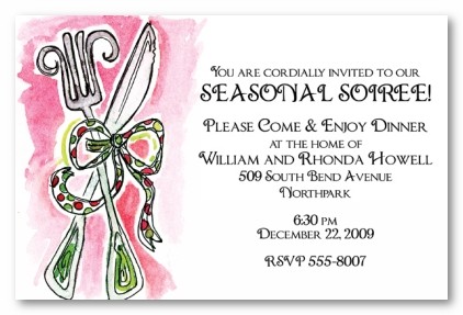 Flatware Dinner Party Personalized Holiday Invitations